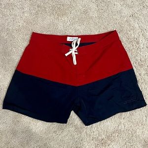 Saturdays New York Men’s Red & Navy Unlined Boardshorts Size 30 NWOT